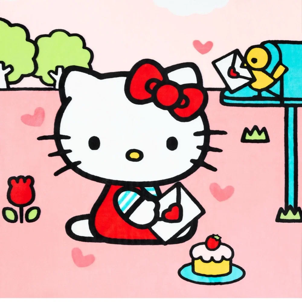 New hello kitty blanket valentines theme